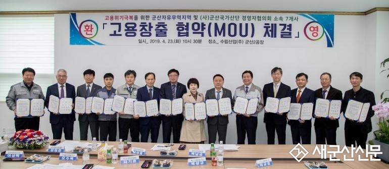 군산시 기업체와 협약 117명 고용창출 
