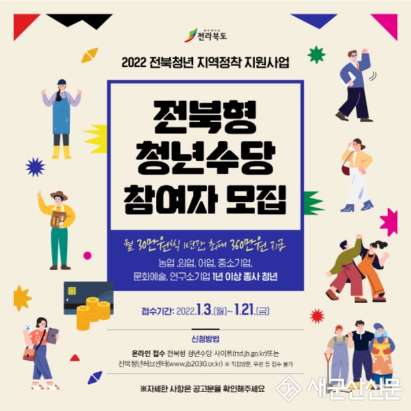 군산시, 일하는 청년 지역정착 수당 지원