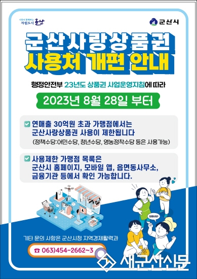 군산사랑상품권 사용처 개편 시행