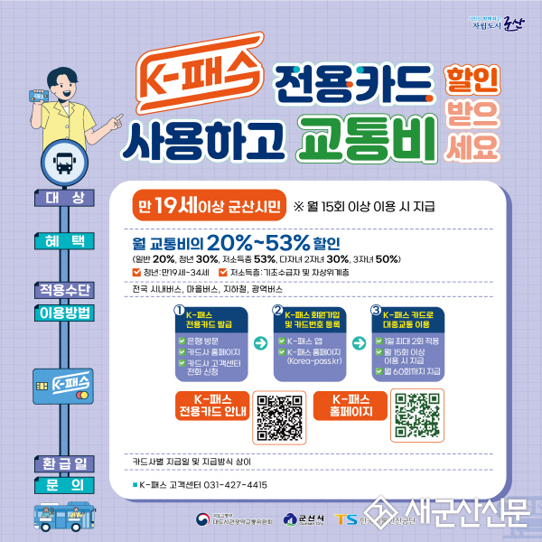군산시, K-패스 전용카드 사용 적극 홍보 나서