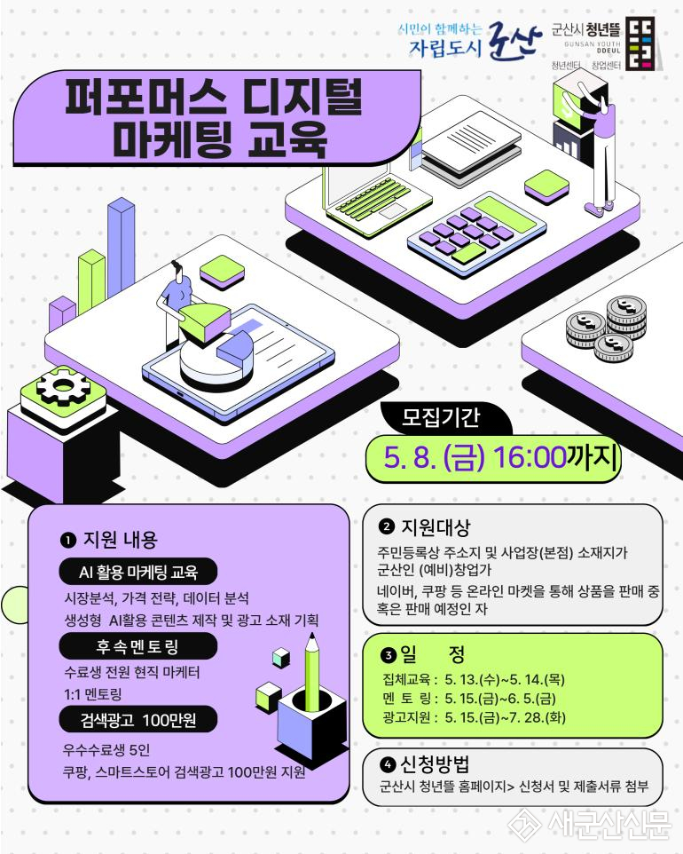 군산시 ‘퍼포먼스 디지털 마케팅 교육’ 참여자 모집