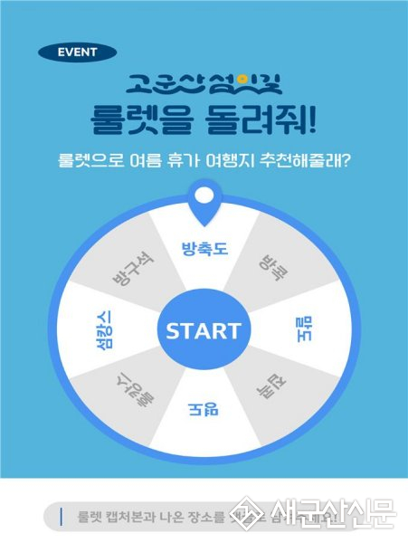 고군산섬잇길 룰렛 이벤트… “올여름 떠날 섬, 룰렛이 골라드려요”