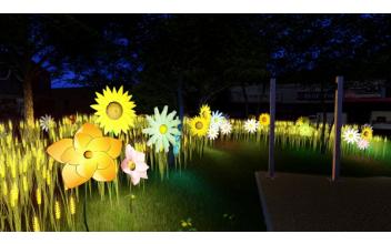 소룡동 근린공원 LED 꽃 조형물 설치